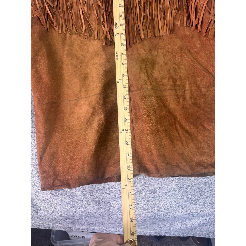 Global Identity Fringe Jacket Women Medium Brown Vintage Suede Western Boho - Picture 10 of 11